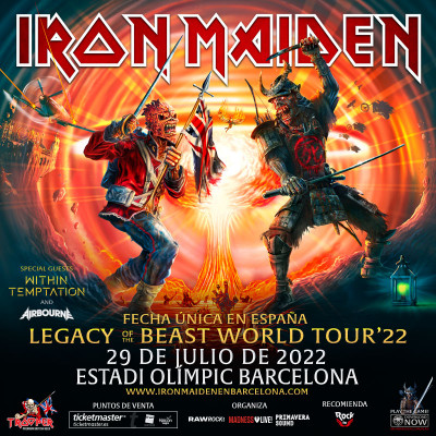 Comprar entradas Iron Maiden + Within Temptation + Airbourne (Barcelona)