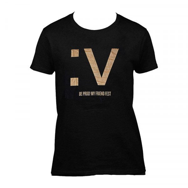 Camiseta Be Prog My Friend ":V" (Negra - Mujer)