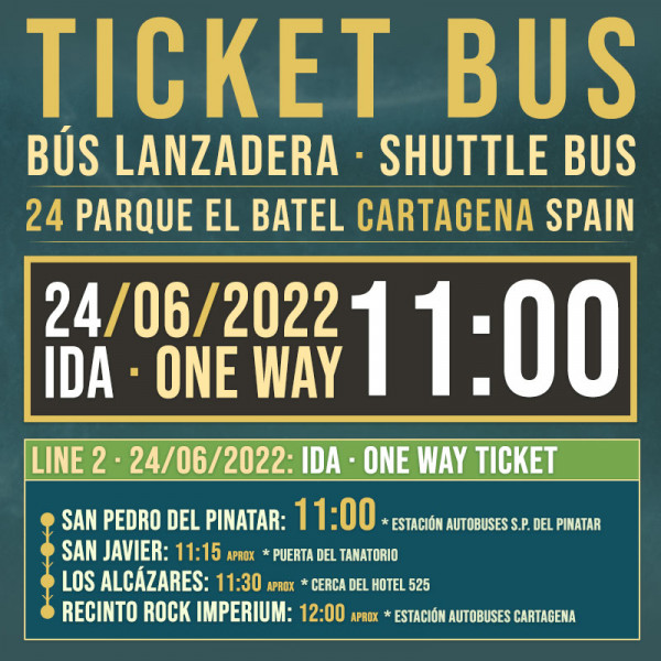 Ticket Bus 24/06/2022 IDA 11:00 (Cartagena)