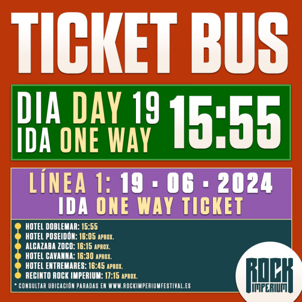 Bus Línea 1: 19 Junio 2024 · IDA · TARDE (Cartagena)