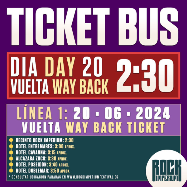 Bus Línea 1: 20 Junio 2024 · VUELTA (Cartagena)