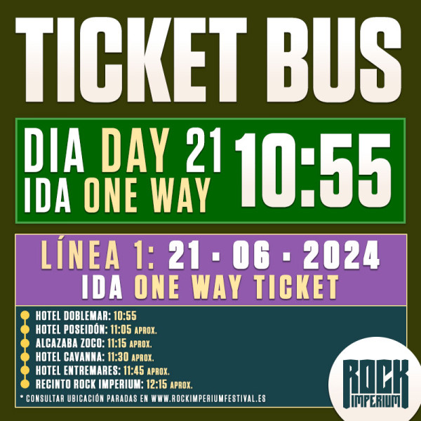 Bus Línea 1: 21 Junio 2024 · IDA · MAÑANA (Cartagena)