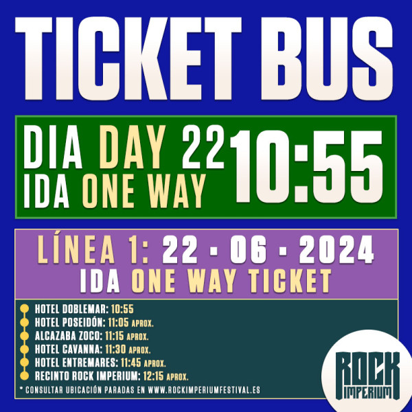 Bus Línea 1: 22 Junio 2024 · IDA · MAÑANA (Cartagena)