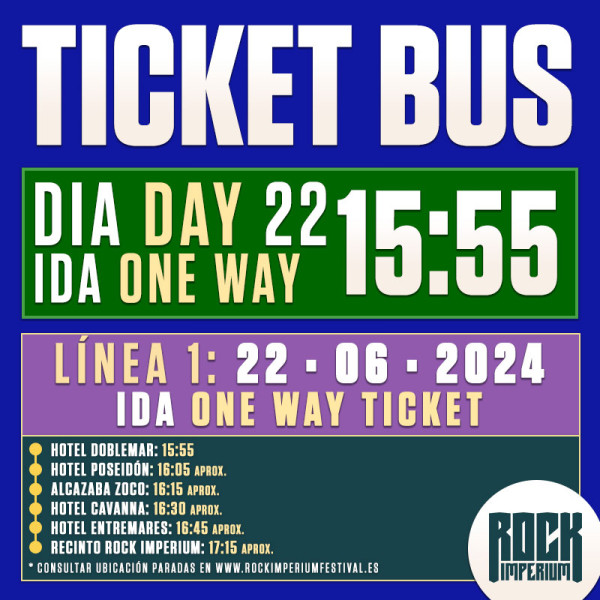 Bus Línea 1: 22 Junio 2024 · IDA · TARDE (Cartagena)