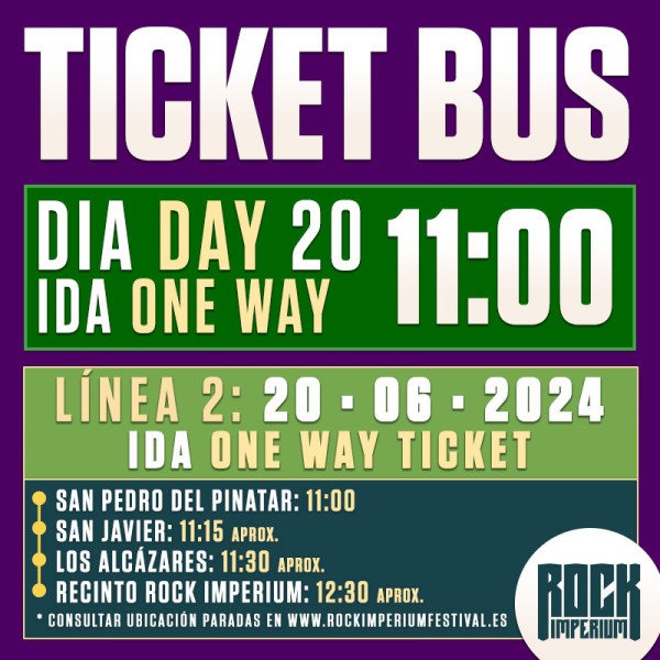 Bus Línea 2: 20 Junio 2024 · IDA · MAÑANA (Cartagena)
