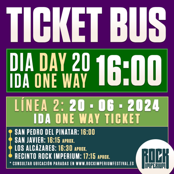 Bus Línea 2: 20 Junio 2024 · IDA · TARDE (Cartagena)