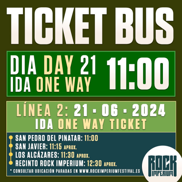 Bus Línea 2: 21 Junio 2024 · IDA · MAÑANA (Cartagena)