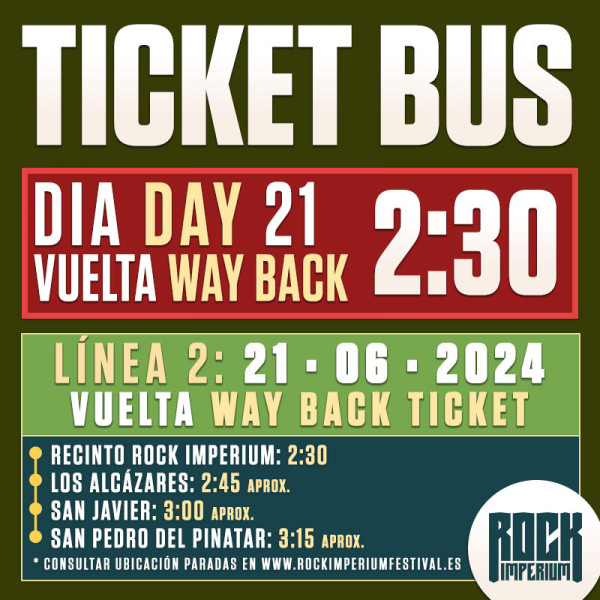 Bus Línea 2: 21 Junio 2024 · VUELTA (Cartagena)