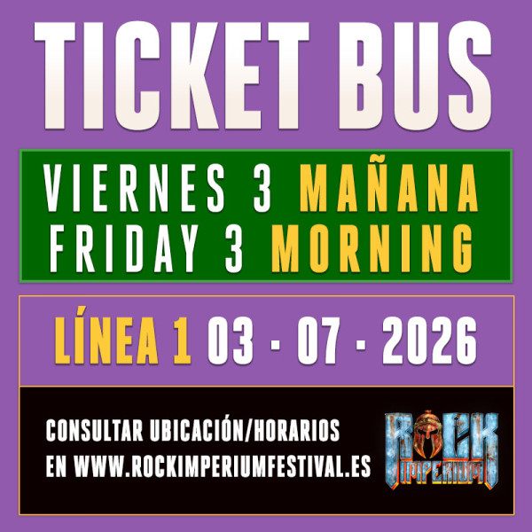 Bus Line 1: Friday 3 July 2026 · ONE WAY...