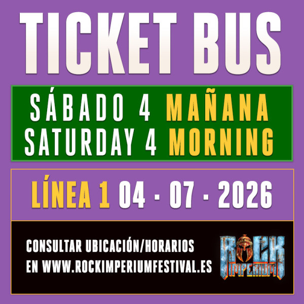 Bus Line 1: Saturday 4 July 2026 · ONE WAY...