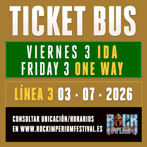 Bus Line 3: Friday 3 July 2026 · ONE WAY...