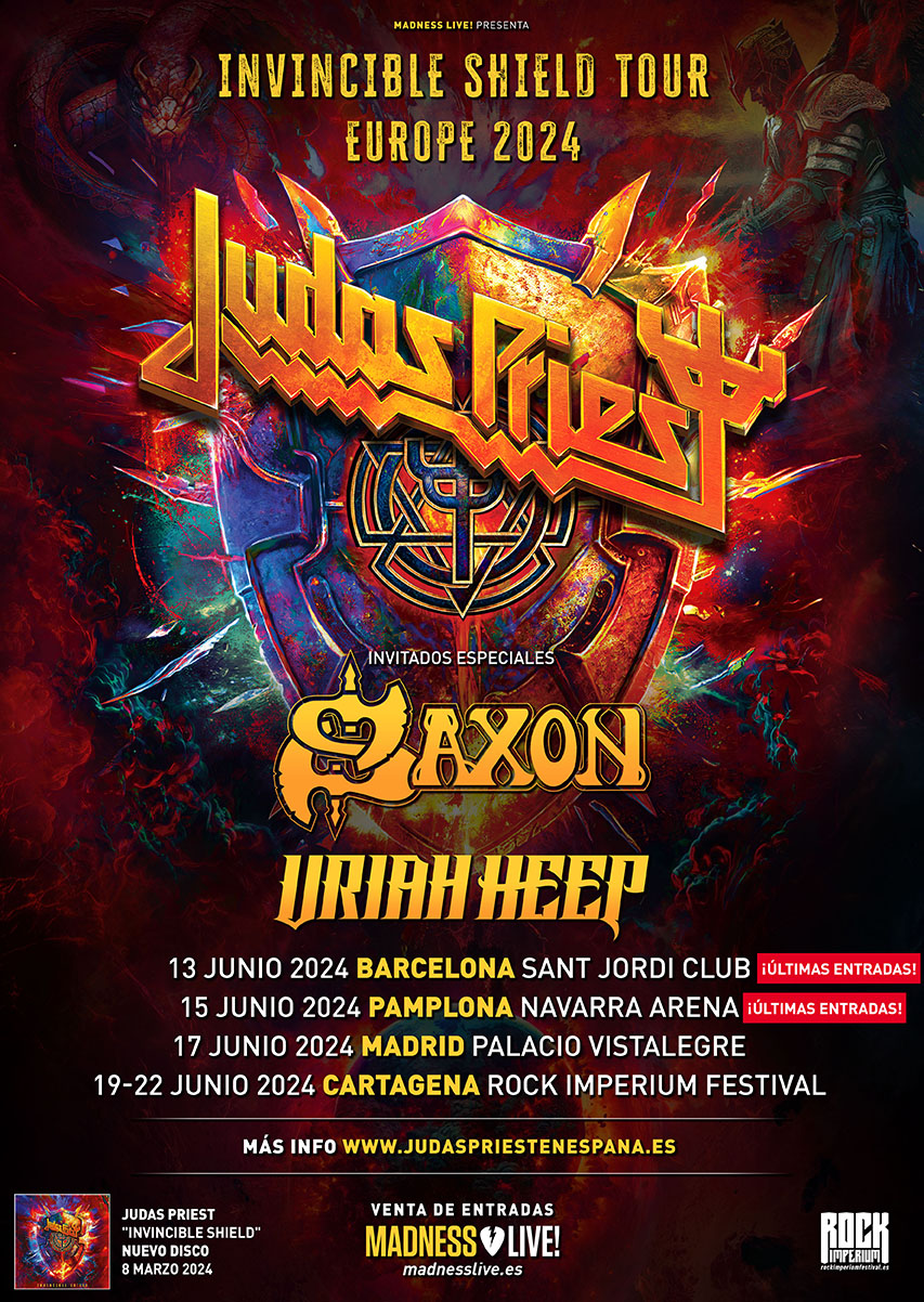 Judas Priest Invincible Shield Tour España En 2024 - Madness Live!