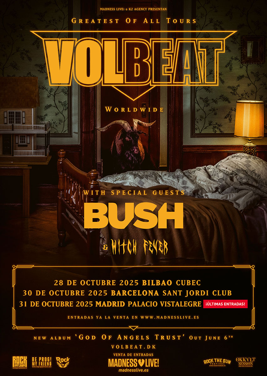  gira de Volbeat en octubre de 2025 junto a Bush